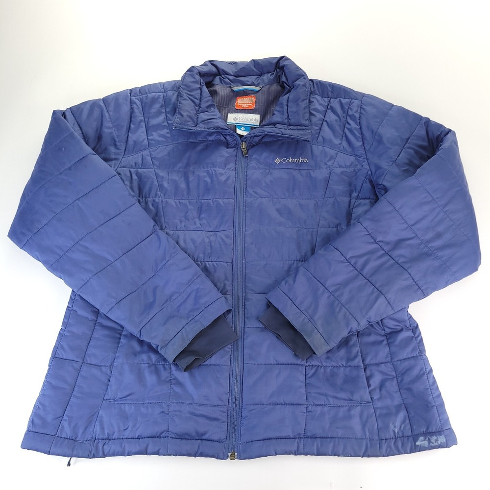 Columbia‎ Thermal Coil Insulated Puffer Jacket Womens XL Blue Quilted Full Zip